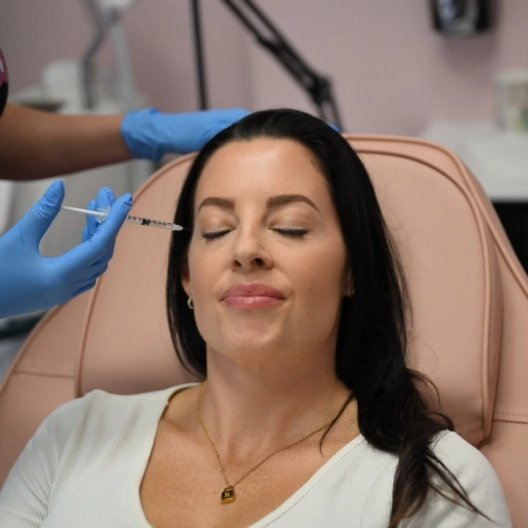 Treating patient with injectable in face