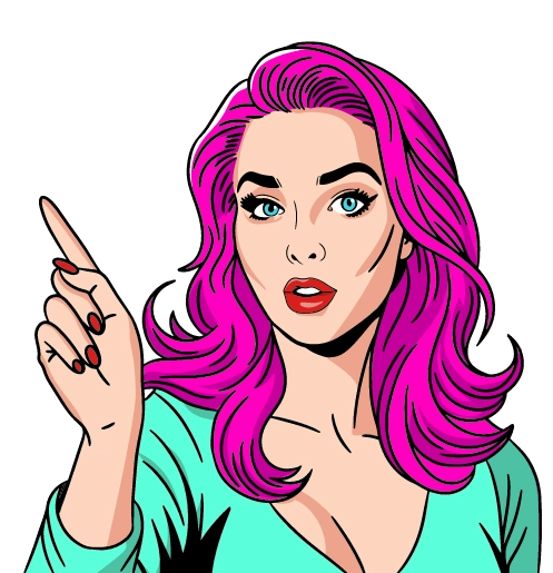 illustrative woman pointing