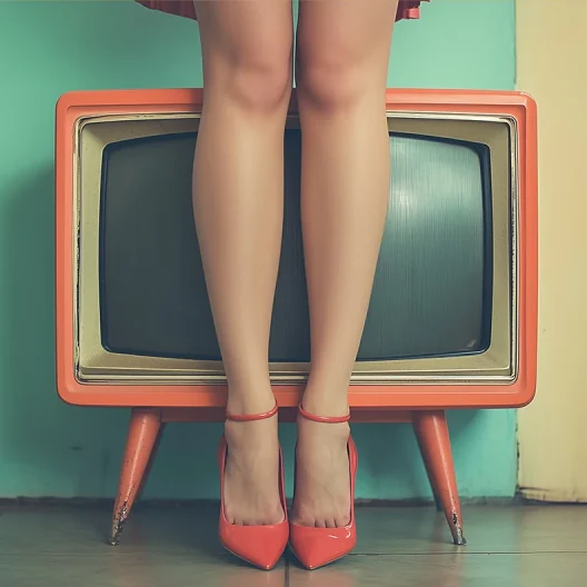 vintage 50's style woman with smooth legs